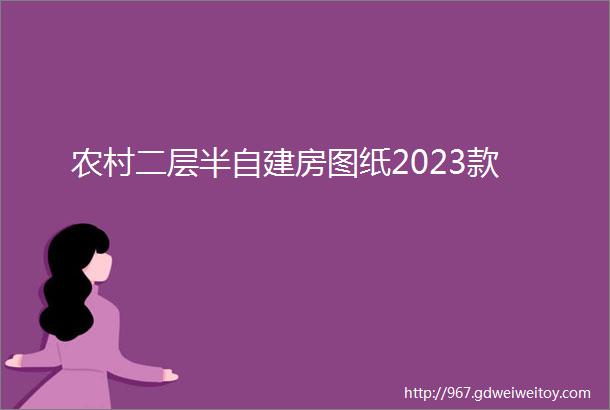 农村二层半自建房图纸2023款